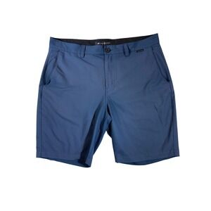 Travis Mathew Mens Size 36 Blue Golf Shorts Performance Stretch Flat Front
